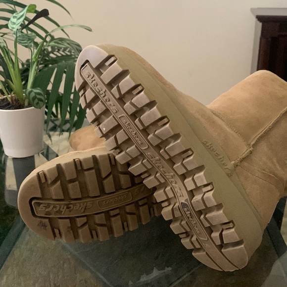 SKECHERS VTG 90’s Y2K Suede Leather Sherpa Lined Chunky Platform Boots - Picture 10 of 11